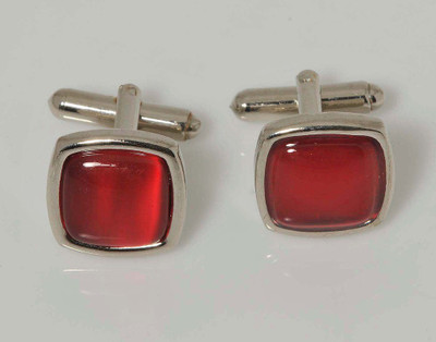 Tiekart Stainless Steel Cufflink(Red)