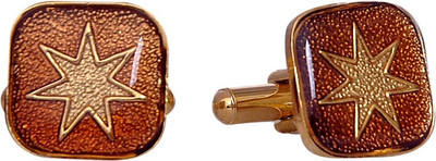 Elite Neckties Metal Cufflink Set(Orange)
