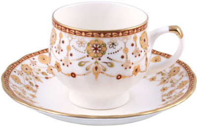 BP Bharat 24 K Gold Bone China(Gold, Maroon, Green, Pack of 12)
