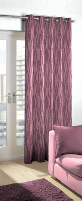 Skipper 244 cm (8 ft) Blends Door Curtain Single Curtain(Abstract, Purple)