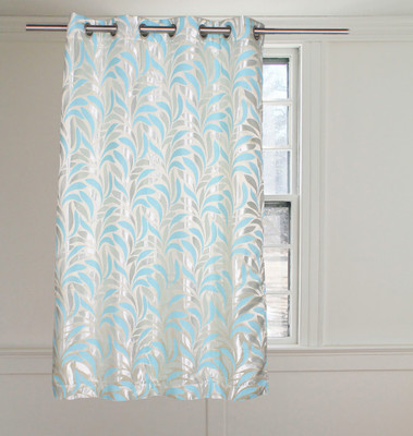 Threadmix 152 cm (5 ft) Polycotton Window Curtain Single Curtain(Floral, Blue)