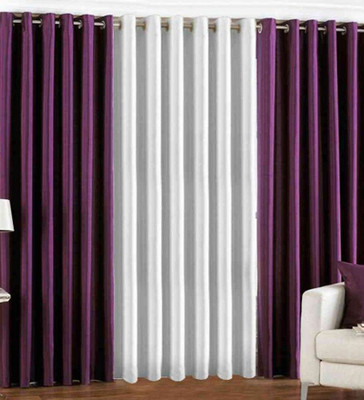 PHome Decor 152 cm (5 ft) Polyester Window Curtain (Pack Of 3)(Plain, 2 Purple 1 White)
PHome Decor 152 cm (5 ft) Polyester Window Curtain (Pack Of 3)(Plain, 2 Purple 1 White)