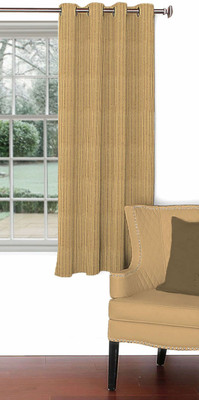 Skipper 153 cm (5 ft) Blends Window Curtain Single Curtain(Striped, Brown)