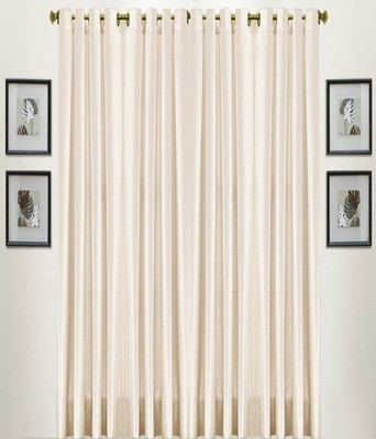 Shivam Concepts 213 cm (7 ft) Polyester Door Curtain (Pack Of 4)(Plain, Cream)