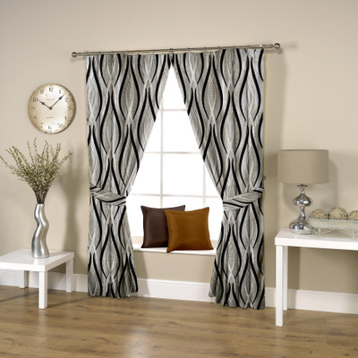 Threadmix 152 cm (5 ft) Polyester Window Curtain Single Curtain(Abstract, Grey)