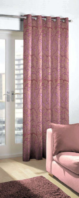Skipper 214 cm (7 ft) Blends Door Curtain Single Curtain(Floral, Purple)