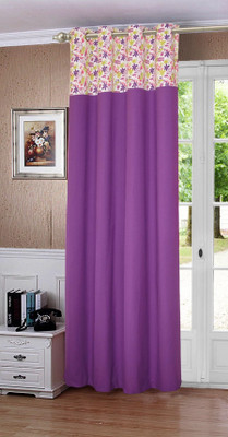 Lushomes 229 cm (8 ft) Cotton Door Curtain Single Curtain(Printed, Purple)
