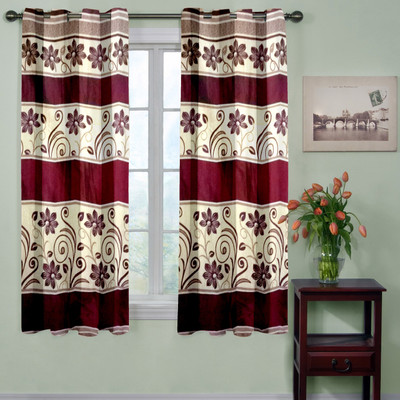 Trendy Home 152.4 cm (5 ft) Jacquard Window Curtain (Pack Of 2)(Floral, Maroon)
Trendy Home 152.4 cm (5 ft) Jacquard Window Curtain (Pack Of 2)(Floral, Maroon)