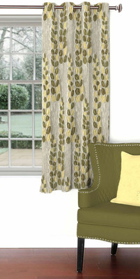 Skipper 153 cm (5 ft) Blends Window Curtain Single Curtain(Floral, Beige)