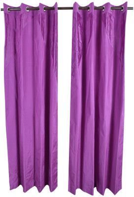 MABA 215 cm (7 ft) Polyester Door Curtain (Pack Of 2)(Plain, Purple)