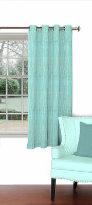 Skipper 153 cm (5 ft) Blends Window Curtain Single Curtain(Abstract, Blue)