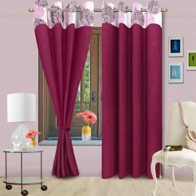 Vorhang 210 cm (7 ft) Polyester Door Curtain Single Curtain(Solid, Purple)