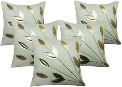 Shine Villa Floral Cushions Cover(Pack of 5, 30 cm*30 cm, White)