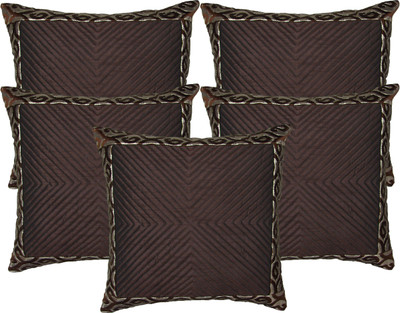 HOME SHINE Striped Cushions Cover(Pack of 5, 40 cm*40 cm, Brown)