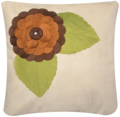 Nikunj Floral Cushions Cover(Pack of 5, 40 cm*40 cm, Beige)
