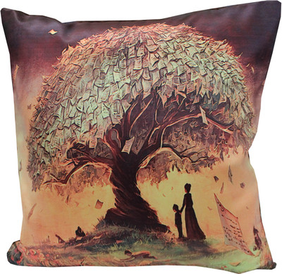 Adishma Printed Cushions Cover(40 cm*40 cm, Brown)