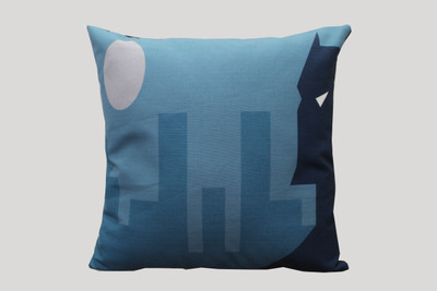 Adishma Cartoon Cushions Cover(40 cm*40 cm, Blue, Black), Black;blue