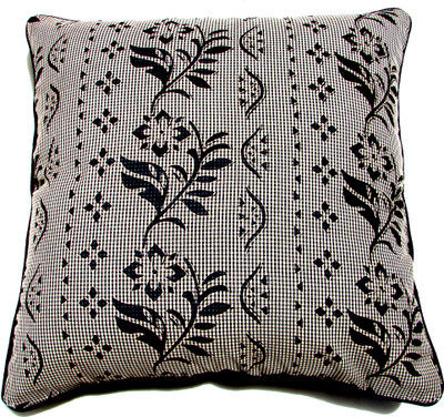 Homeblendz Damask Cushions Cover(40 cm*40 cm, Black, White)