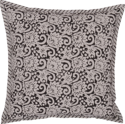 Trade Star Floral Cushions Cover(40 cm*40 cm, Black)