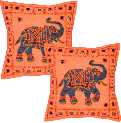 Rajrang Abstract Cushions Cover(Pack of 2, 40 cm*40 cm, Pink)