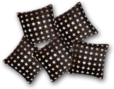 Nikunj Geometric Cushions Cover(Pack of 5, 40 cm*40 cm, Black)