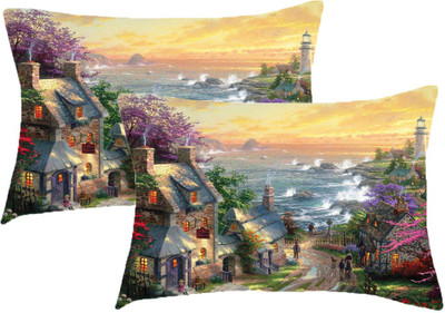 Sleep Nature's Printed Pillows Cover(Pack of 2, 68.58 cm*45.72 cm, Multicolor)