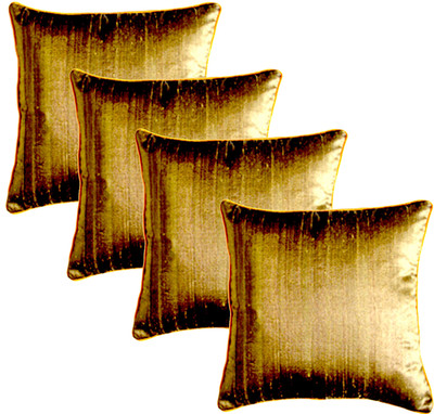 Homeblendz Striped Cushions Cover(Pack of 4, 40 cm*40 cm, Dark Green)