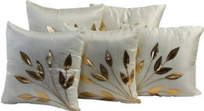 Shine Villa Floral Cushions Cover(Pack of 5, 30 cm*30 cm, White)