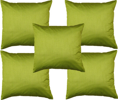 HOME SHINE Plain Cushions Cover(Pack of 5, 40 cm*40 cm, Green)