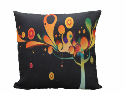Adishma Printed Cushions Cover(40 cm*40 cm, Black, Multicolor)