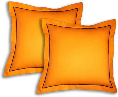 Lushomes Plain Cushions Cover(Pack of 2, 40 cm*40 cm, Orange)