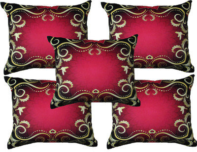 HOME SHINE Printed Cushions Cover(Pack of 5, 40 cm*40 cm, Red)