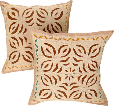 Rajrang Abstract Cushions Cover(Pack of 2, 40 cm*40 cm, Pink)