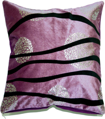 Koncepts Self Design Cushions Cover(44 cm*44 cm, Purple)