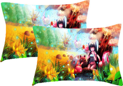 Sleep Nature's Printed Pillows Cover(Pack of 2, 68.58 cm*45.72 cm, Multicolor)