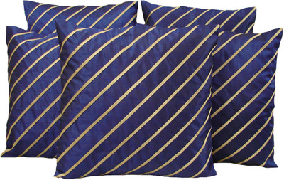 HOME SHINE Striped Cushions Cover(Pack of 5, 40 cm*40 cm, Blue)