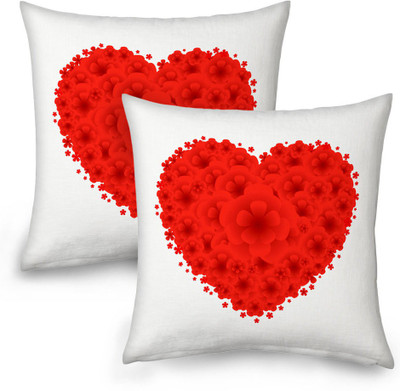 Kaarigar Printed Cushions Cover(Pack of 2, 30.48 cm*30.48 cm, White)