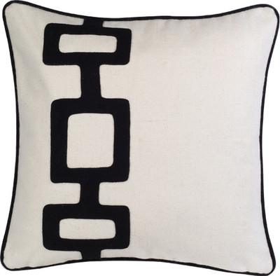 Stylogy Damask Cushions Cover(55 cm*55 cm, Black, White)