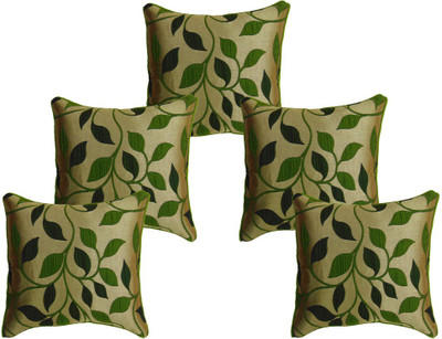Furnishing Zone Floral Cushions Cover(Pack of 5, 40 cm*40 cm, Green)