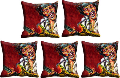 IndiWeaves Printed Cushions Cover(Pack of 5, 30 cm*30 cm, Purple, Red)