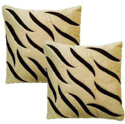 Nikunj Embroidered Cushions Cover(Pack of 2, 40 cm, Brown)