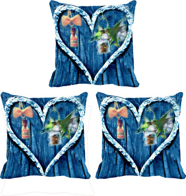 IndiWeaves Printed Cushions Cover(Pack of 3, 16 cm*16 cm, Orange)