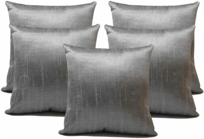 Shine Villa Plain Cushions Cover(Pack of 5, 40 cm*40 cm, Silver)