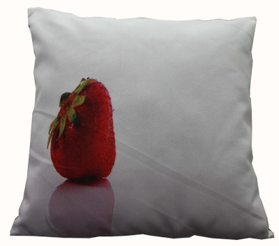 Adishma Printed Cushions Cover(40 cm*40 cm, White, Red), Red;white