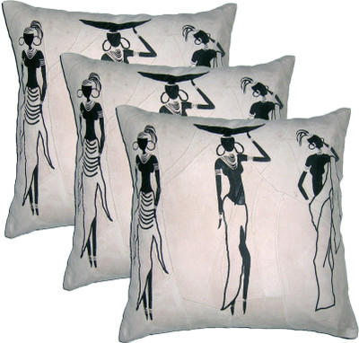 ChicAntique Printed Cushions Cover(Pack of 3, 40 cm*40 cm, Multicolor)