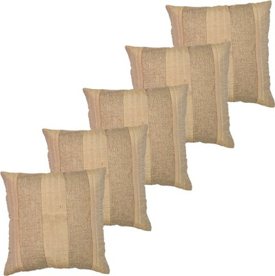 Shine Villa Checkered Cushions Cover(Pack of 5, 40 cm*40 cm, Beige)