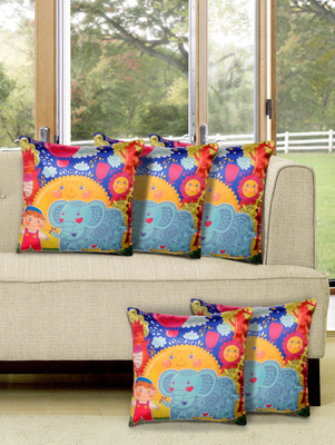 Alina Decor Printed Cushions Cover(Pack of 5, 40 cm, Pink)