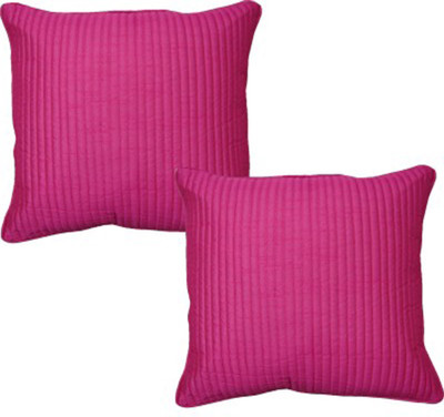 Nikunj Striped Cushions Cover(Pack of 2, 40 cm*40 cm, Pink)