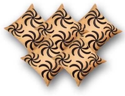 Nikunj Floral Cushions Cover(Pack of 5, 40 cm*40 cm, Beige)