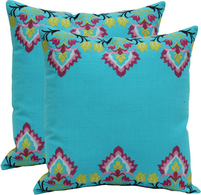Elan Self Design Cushions Cover(Pack of 2, 40 cm*40 cm, Multicolor)